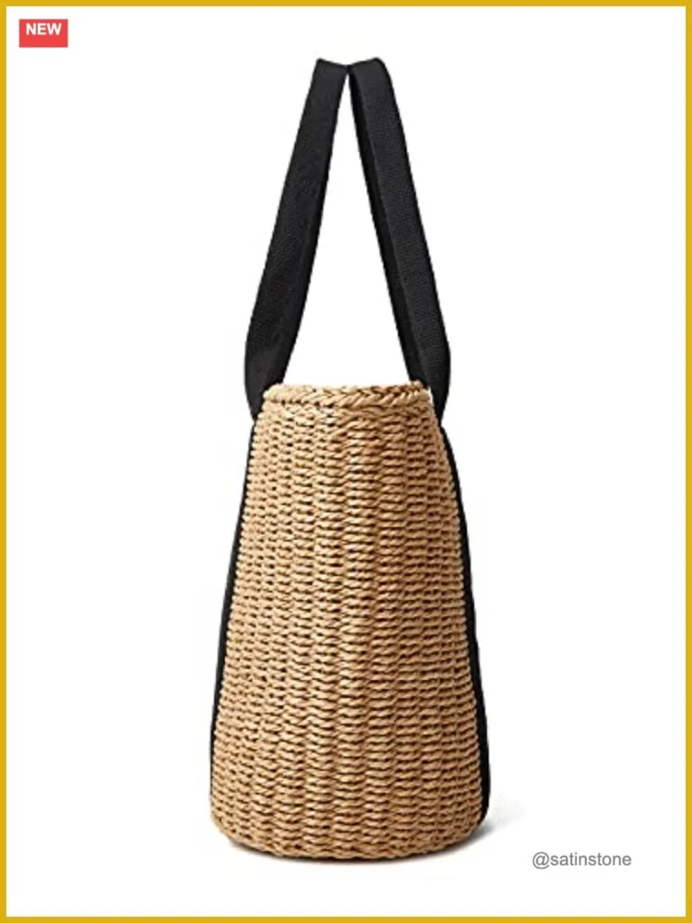 Straw Woven Tote Bag Summer Beach Hobo Purse Handmade Lightweight